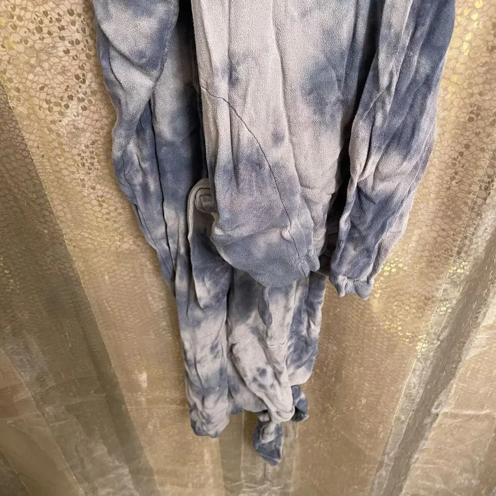 Free People Just Float Gray Blue Strapless Tie Dye Jumpsuit Medium - Picture 9 of 11